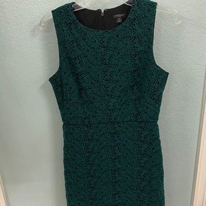 Ann Taylor Size 4P Green / Black Sleeveless Dress
